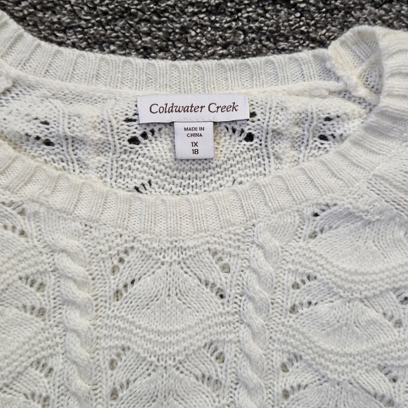 NWT Coldwater Creek Soft Touch Pointelle Sweater - Picture 2 of 8